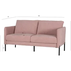 Kingsley 2,5-sits soffa i rosa sammet