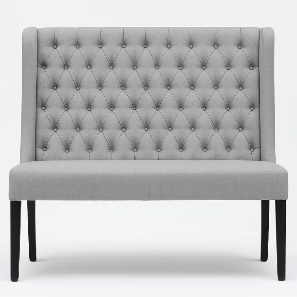 Köksoffa i grått tyg 120 cm bred