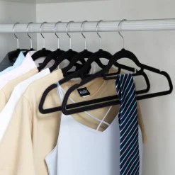 Klädgalge, sammet, 45 cm, 50-pack - Svart