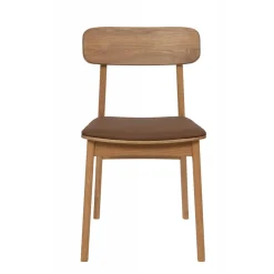 Kleppen stol i oljad ek med brun sits