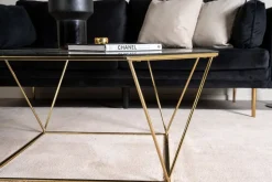 Källtorpet soffbord Ø100 cm - Mässing/glas