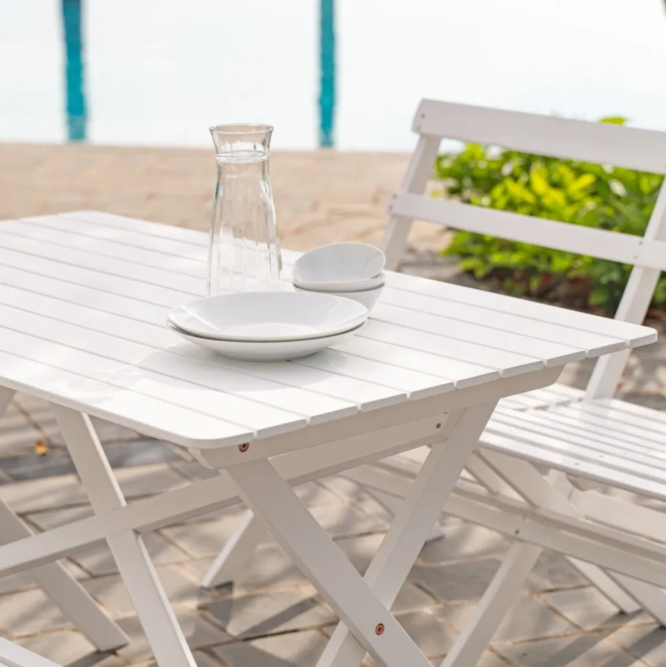 Knohult utesoffa | trädgårdsbänk - Vit + Fläckborttagare för möbler