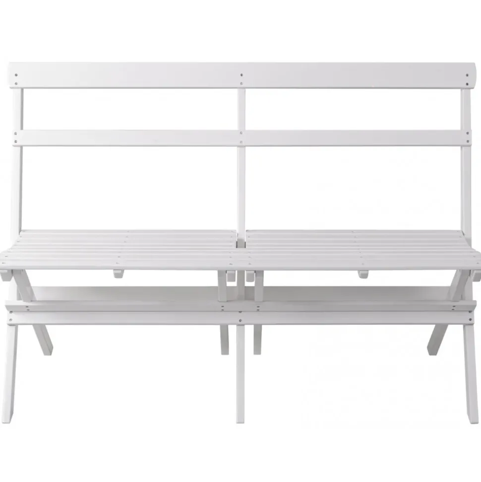 Knohult utesoffa | trädgårdsbänk - Vit + Textilrengöring för möbler