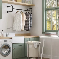 Kommendör klädstång, 2-pack - Svart