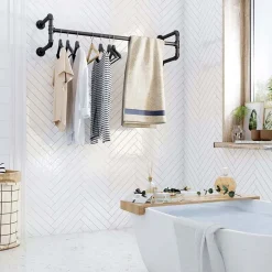 Kommendör klädstång, 2-pack - Svart