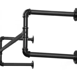 Kommendör klädstång, 2-pack - Svart