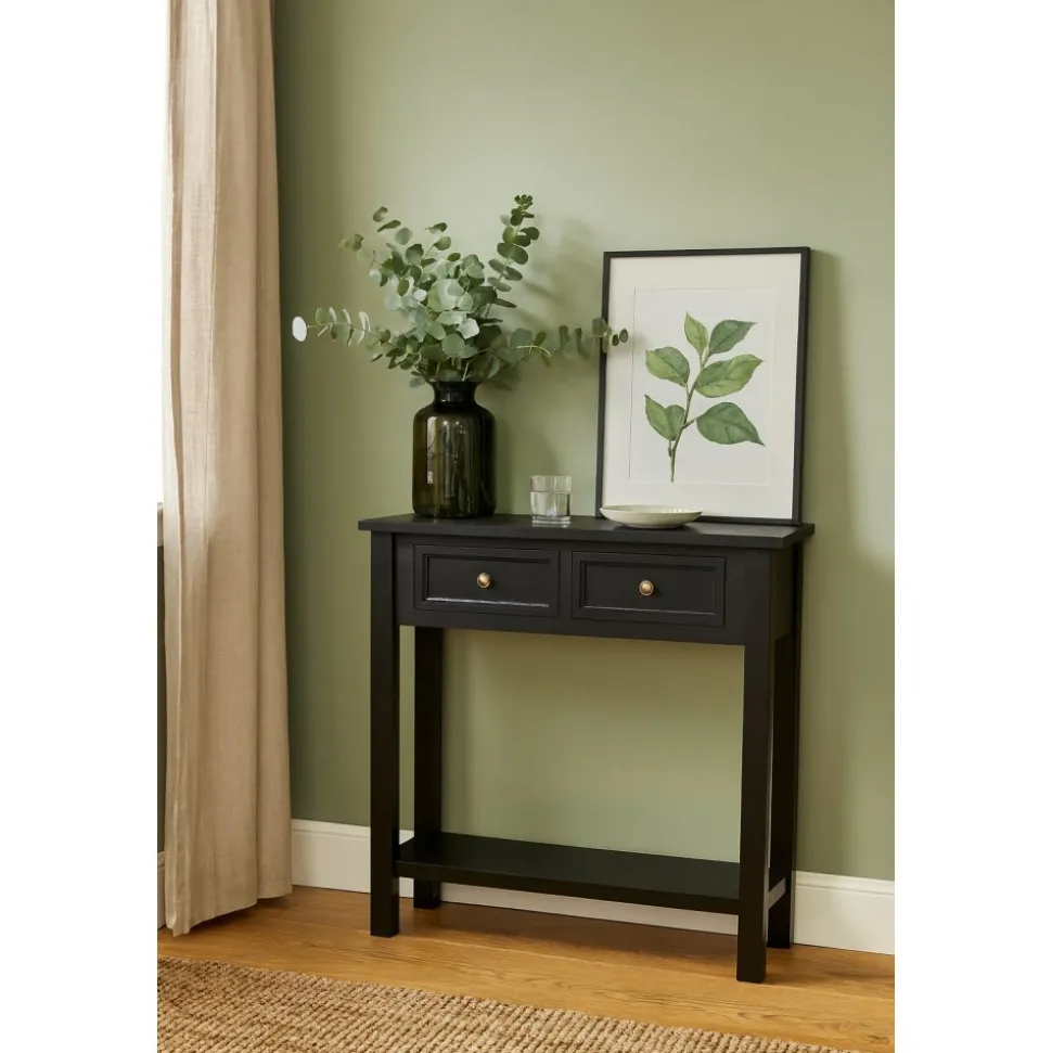 Konsolbord Bristol svart - 80 cm + Textilrengöring för möbler