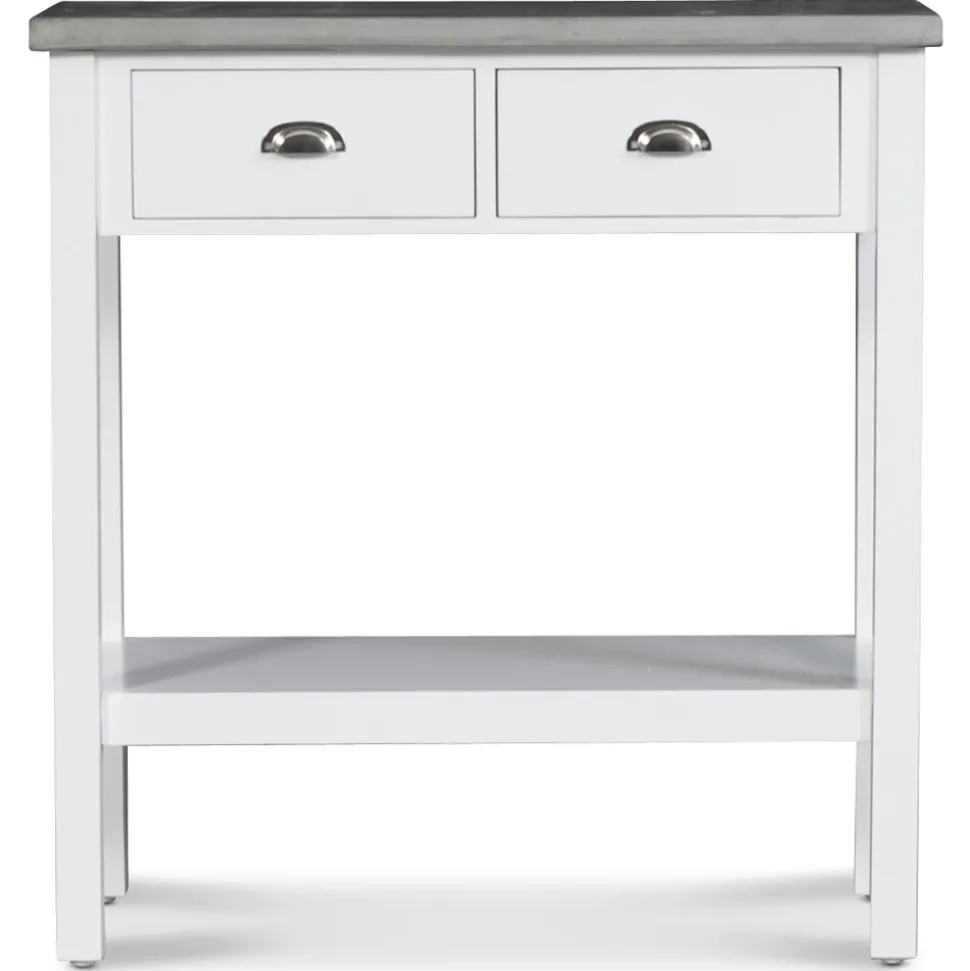 Konsolbord vitt med cement topp - Hugo + Fläckborttagare för möbler