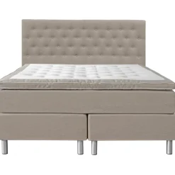 Kontinentalsäng 160x200 cm med sänggavel - Beige - Nova