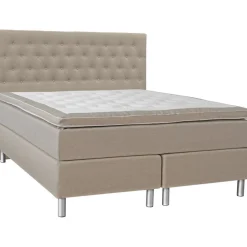 Kontinentalsäng 160x200 cm med sänggavel - Beige - Nova