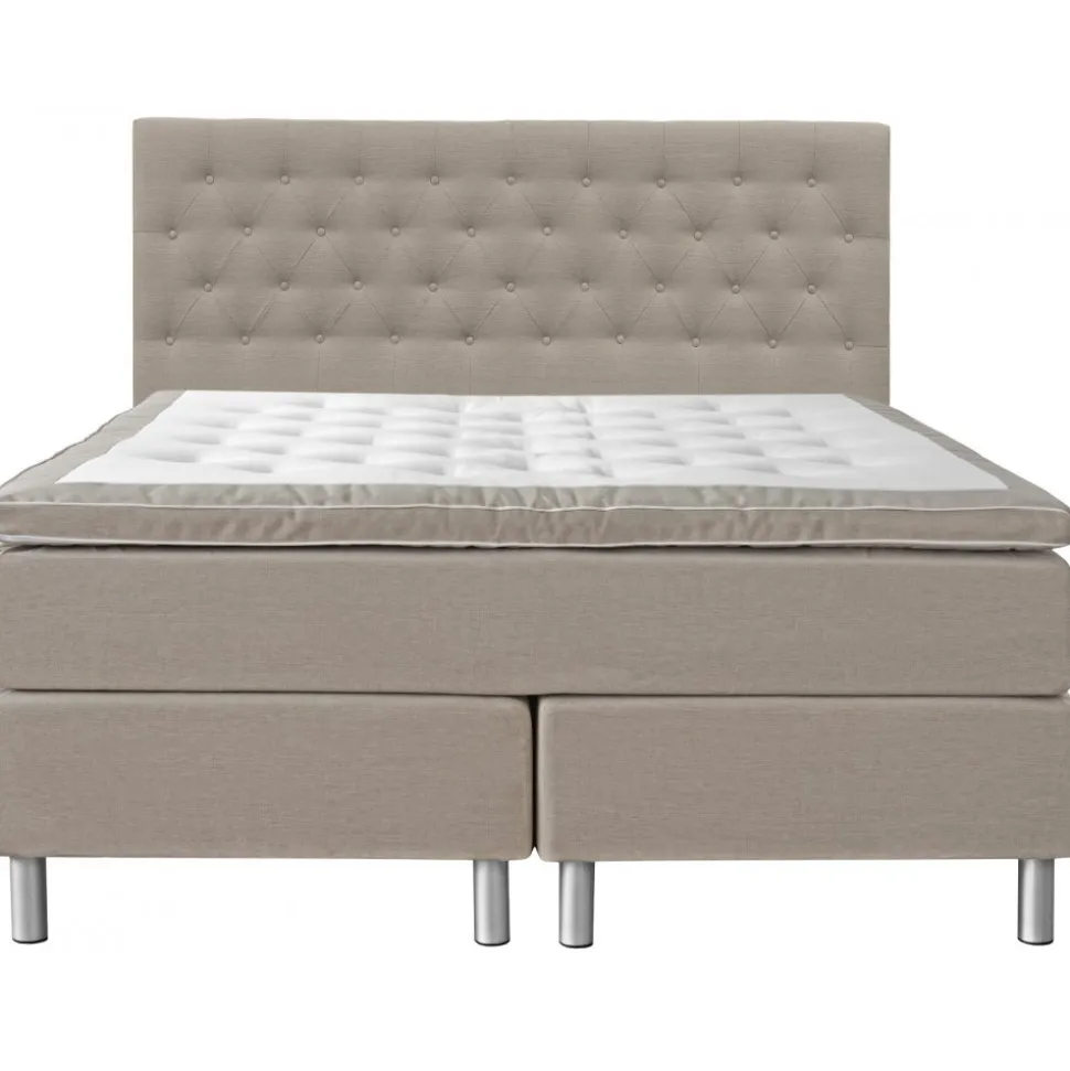 Kontinentalsäng 180x200 cm med sänggavel - Beige - Nova