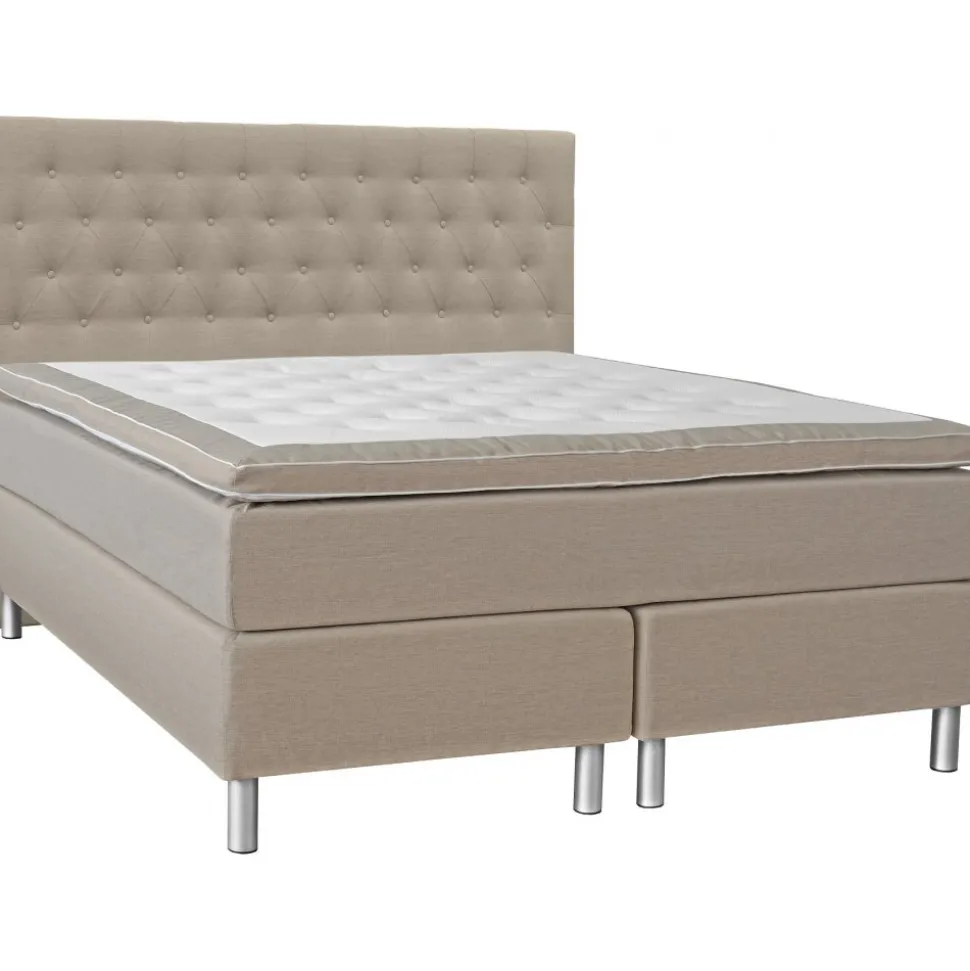 Kontinentalsäng 180x200 cm med sänggavel - Beige - Nova