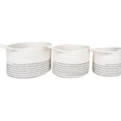 Korgset 3 st - Vit/grå