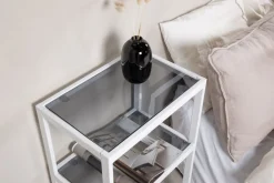 Korsbacken sängbord - Vit/grå