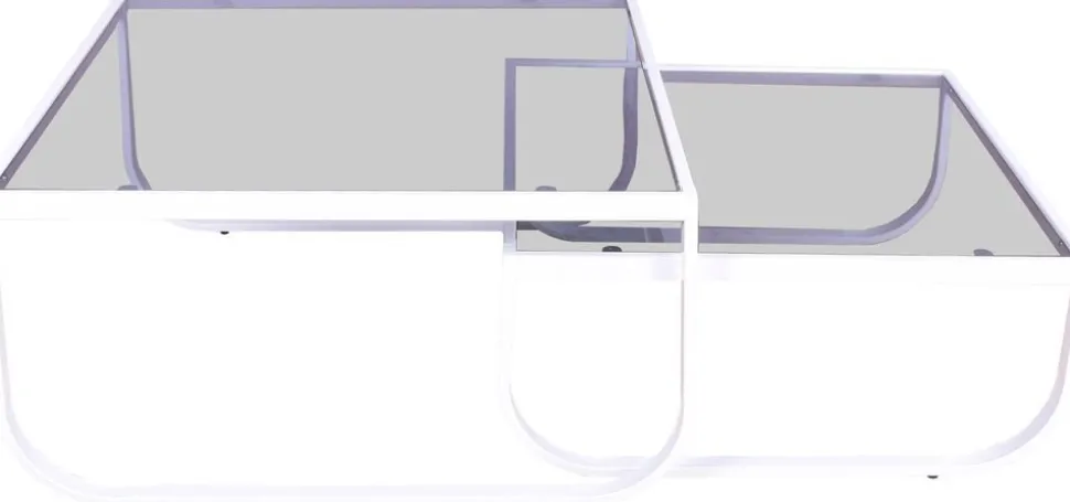 Korsbacken soffbord - Vit/glas