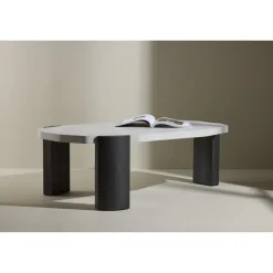 Kres soffbord 125x70,5 - Svart/Sten