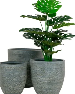 Krukor i set om 3 st Grön