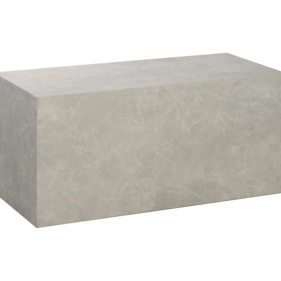 Kuben soffbord beige marmorfolie 110 x 50 cm + Möbeltassar