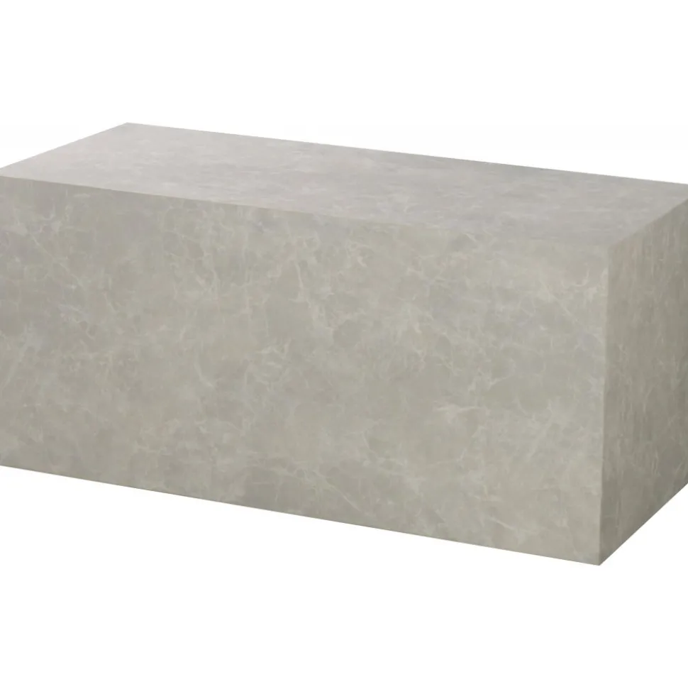Kuben soffbord beige marmorfolie 110 x 50 cm + Möbeltassar