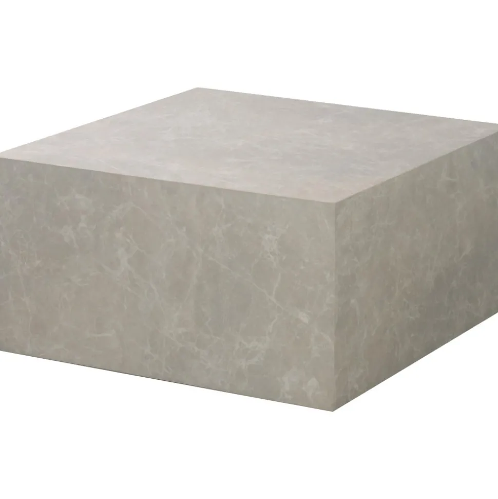 Kuben soffbord beige marmorfolie 80 x 80 x 40 cm + Textilrengöring för möbler