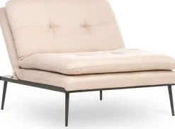 Kulperöd fåtölj med bäddfunktion - Beige