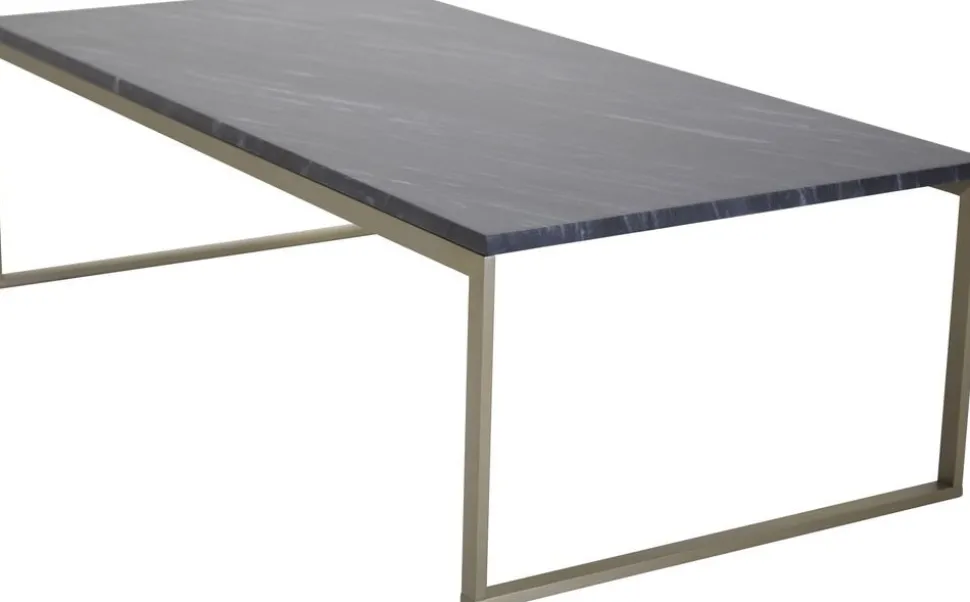 Kvarnbacken soffbord 120 x 60 cm - Matt Mässing/marmor