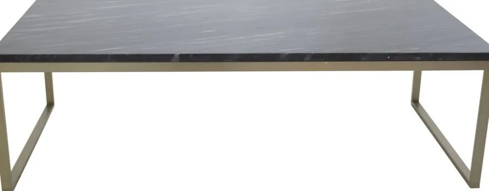 Kvarnbacken soffbord 120 x 60 cm - Matt Mässing/marmor