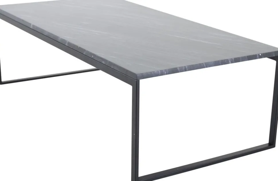 Kvarnbacken soffbord 120 x 60 cm - Svart/grå marmor