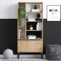 Lagan bokhylla - Ek/svart