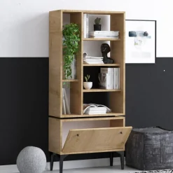 Lagan bokhylla - Ek/svart