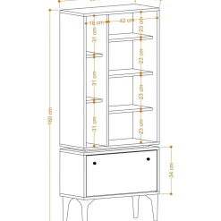 Lagan bokhylla - Ek/svart