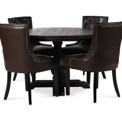 Lamier matgrupp Bord med 4 st Tuva stolar i brun PU + 4.00 x Stolsdyna