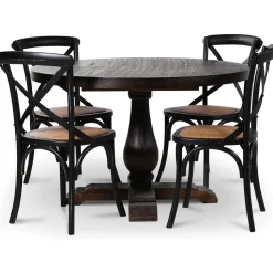 Lamier matgrupp Bord med 4 st svarta Gaston stolar + 4.00 x Stolsdyna