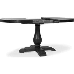 Lamier runt förlängningsbart matbord i svartbetsad ask