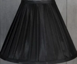 lampskärm svart veckad siden