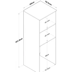 Lang tvättmaskinskåp 110 - Vit
