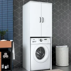 Lang tvättmaskinskåp 110 - Vit