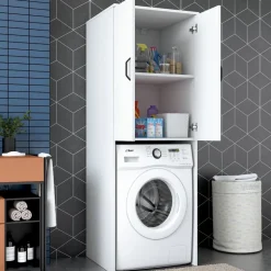 Lang tvättmaskinskåp 110 - Vit