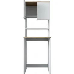 Lang tvättmaskinskåp 1 - Vit/valnöt