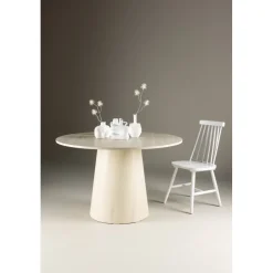 Lanzo runt matbord Ø120 cm - Vitputsad