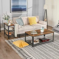 Lasse sidobord 60 x 30 cm - Brun/svart