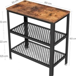 Lasse sidobord 60 x 30 cm - Brun/svart