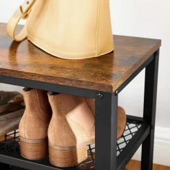 Lasse skohylla 100 cm - Brun/svart