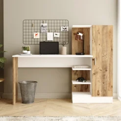 Laura skrivbord 152,3x40 cm - Furu/vit