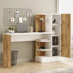 Laura skrivbord 152,3x40 cm - Furu/vit