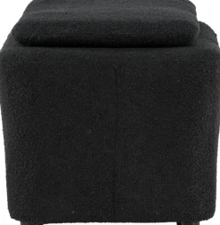 Laurel sittpuff - Svart boucle