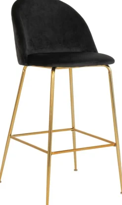 Lausanne Barstol - Svart/mässing