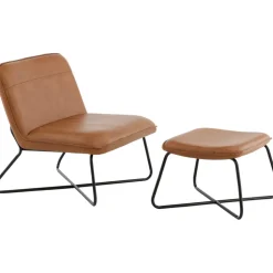 Laxa fåtölj med fotpall - Brun/svart + Textilrengöring för möbler