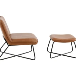 Laxa fåtölj med fotpall - Brun/svart + Fläckborttagare för möbler