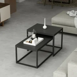 Leka satsbord 60/72 x 47/37 cm - Svart